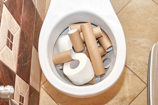 Bỏ giấy vệ sinh quá nhiều là một trong các nguyên nhân gây tắc bồn cầu phổ biến